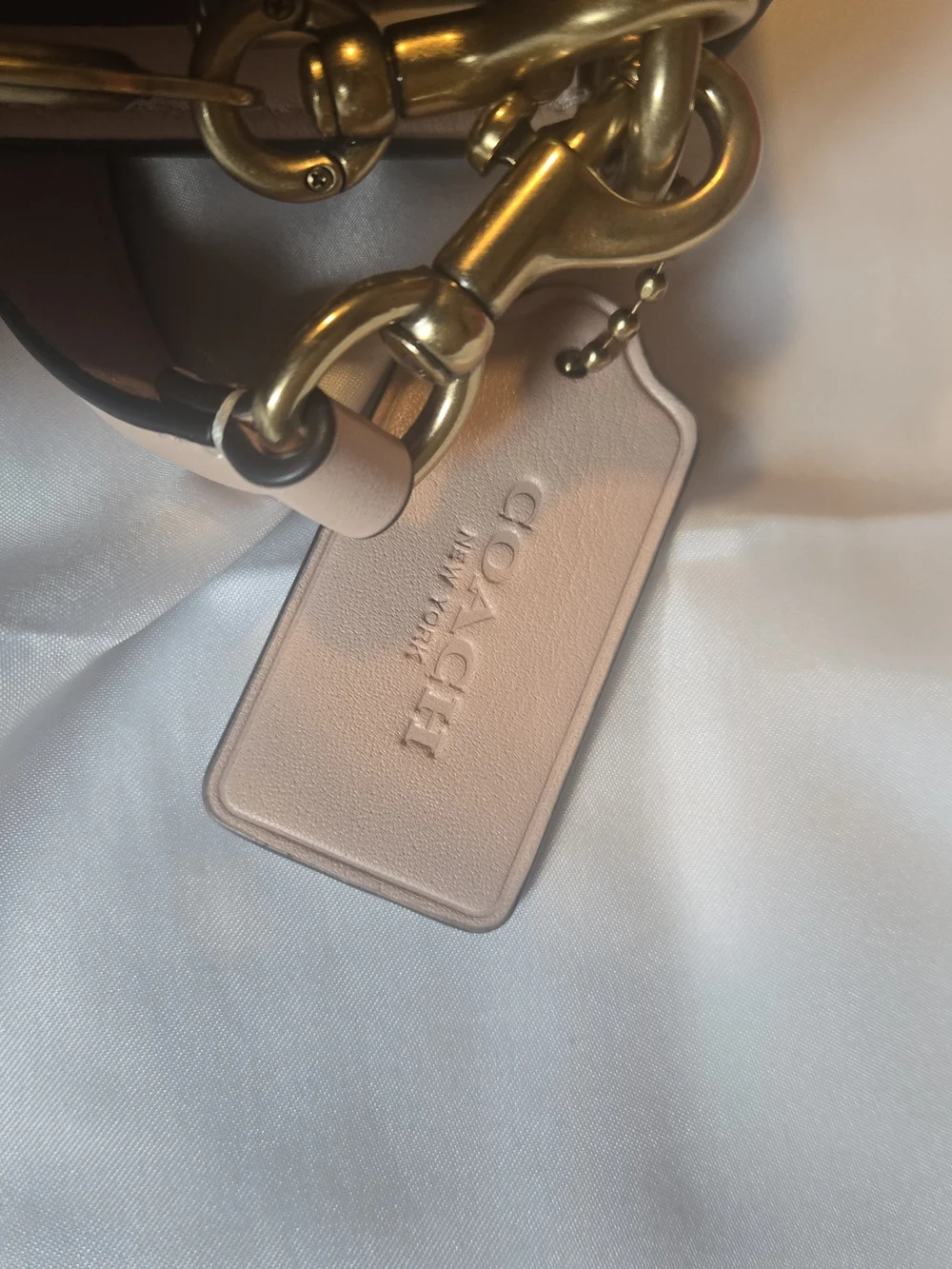 Coach Pink Shoulder Bag with Gold Chain